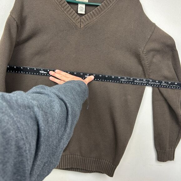 LL Bean Sweater‎ Mens XLT Brown Long Sleeve v neck Thick Knit - Picture 8 of 9